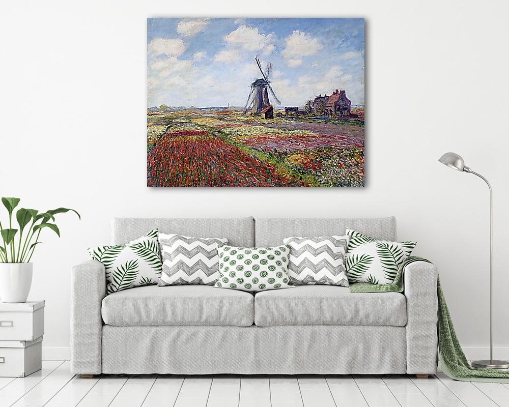 Tulipánmező a Rijnsburg-i szélmalommal (1886) - vászonkép, falikép vásárlás Tulipánmező a Rijnsburg-i szélmalommal (1886) (keretezett kép) - vászonkép, falikép otthonra és irodába