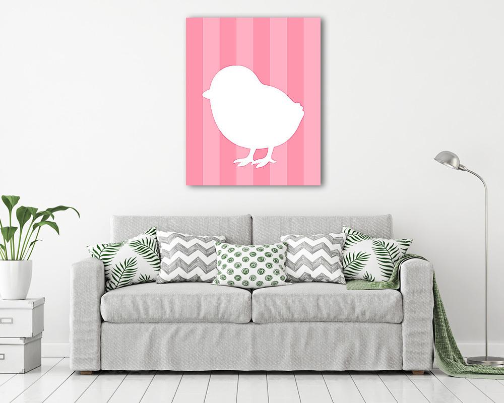 DIY - Húsvéti kiscsibe, rózsaszín csíkos háttérrel - vászonkép, falikép vásárlás DIY - Húsvéti kiscsibe, rózsaszín csíkos háttérrel (vászonkép) - vászonkép, falikép otthonra és irodába