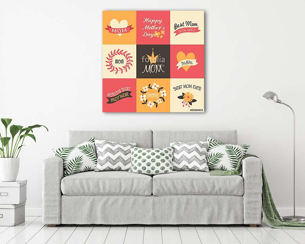 Anyák napi üdvözlőlapok gyűjteménye - vászonkép, falikép vásárlás Anyák napi üdvözlőlapok gyűjteménye (keretezett kép) - vászonkép, falikép otthonra és irodába