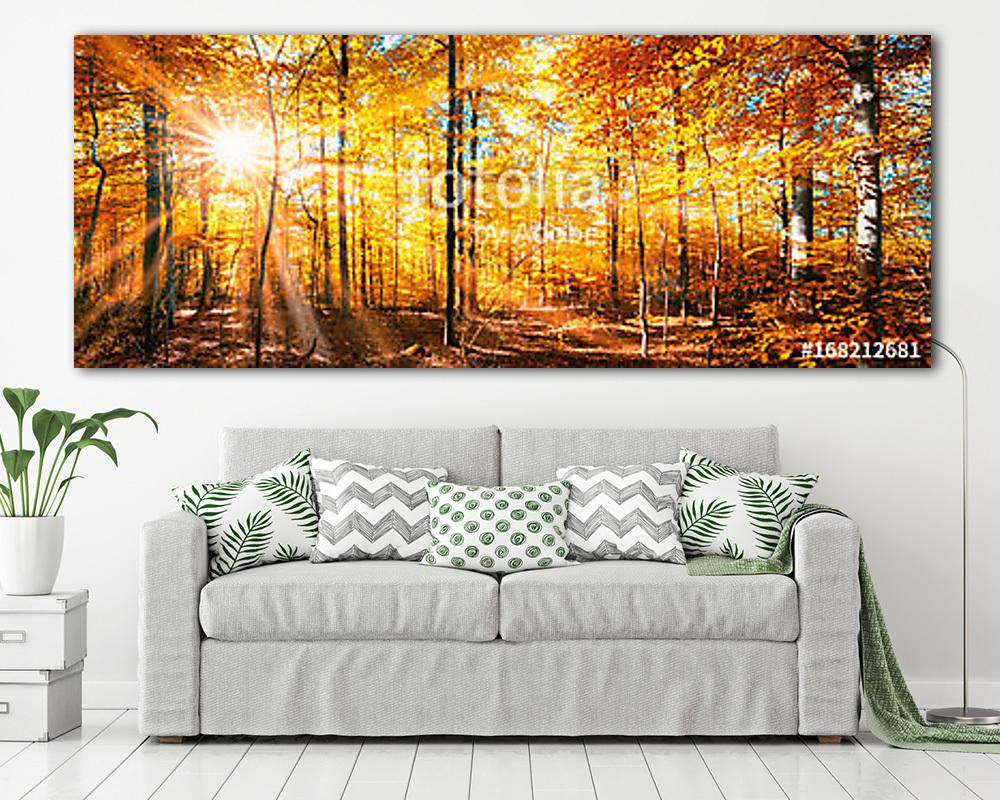 Erdei panoráma arany őszén - vászonkép, falikép vásárlás Erdei panoráma arany őszén (poszter) - vászonkép, falikép otthonra és irodába