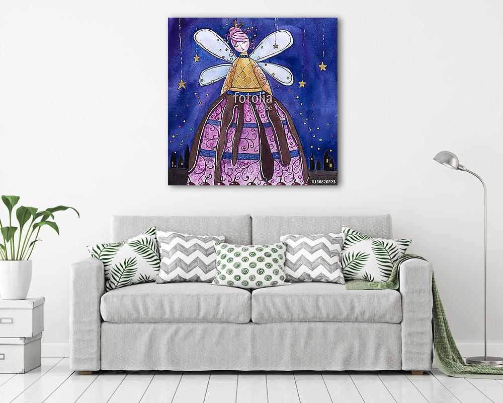 Mesebeli tündérlány (keretezett kép) - vászonkép, falikép otthonra és irodába