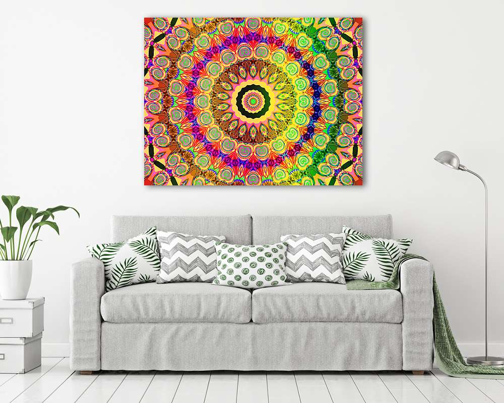 beautiful colored mandala (keretezett kép) - vászonkép, falikép otthonra és irodába