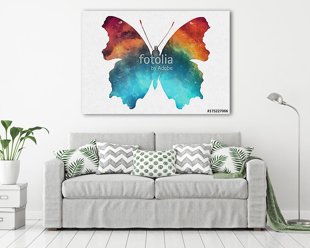 Watercolor Space Butterfly Art, Space Texture, Print Ready, Post (bögre) - vászonkép, falikép otthonra és irodába
