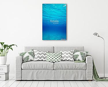 Underwater blue ocean background in sea (vászonkép) - vászonkép, falikép otthonra és irodába