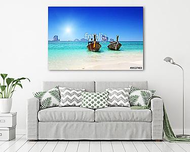 beach,  boats, Andaman Sea, Thailand (vászonkép) - vászonkép, falikép otthonra és irodába