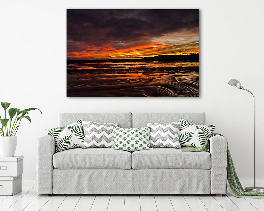 Lángoló felhők (fotótapéta) - vászonkép, falikép otthonra és irodába