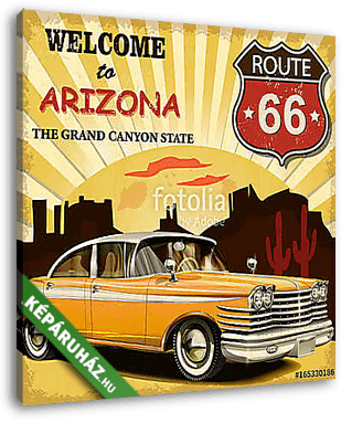 Welcome to Arizona retro poster - vászonkép 3D látványterv