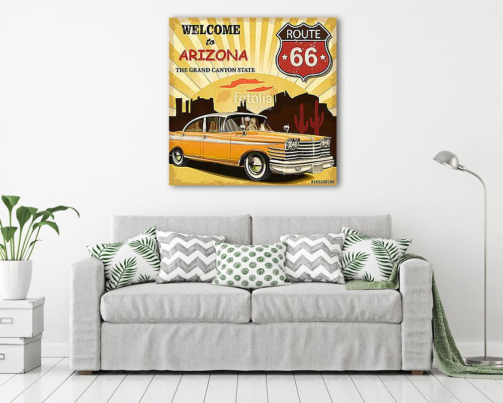 Welcome to Arizona retro poster - vászonkép, falikép vásárlás Welcome to Arizona retro poster (keretezett kép) - vászonkép, falikép otthonra és irodába