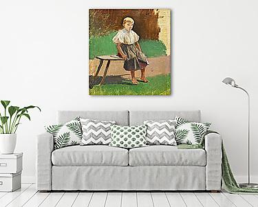 Parasztlány portré (tanulmány) (vászonkép) - vászonkép, falikép otthonra és irodába