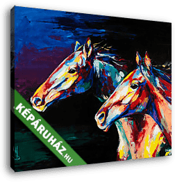 Két ló portréja - vászonkép 3D látványterv