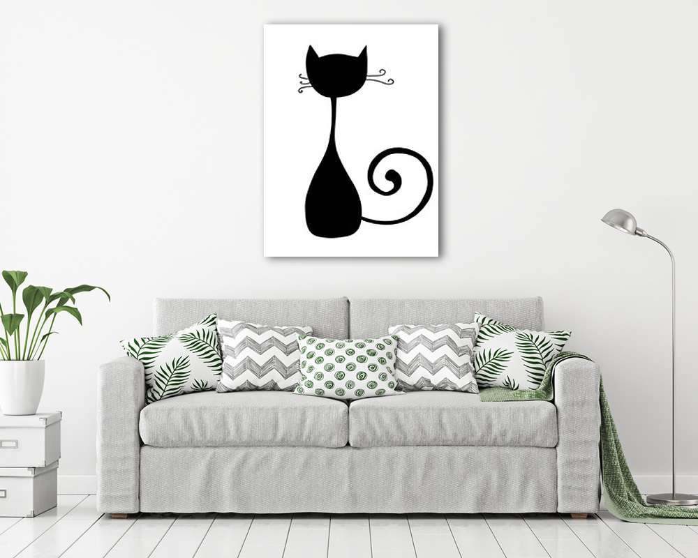 Fekete cica hátulról (fotótapéta) - vászonkép, falikép otthonra és irodába