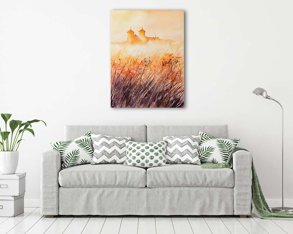 Benedek kolostor naplementében, Tyniec (fotótapéta) - vászonkép, falikép otthonra és irodába