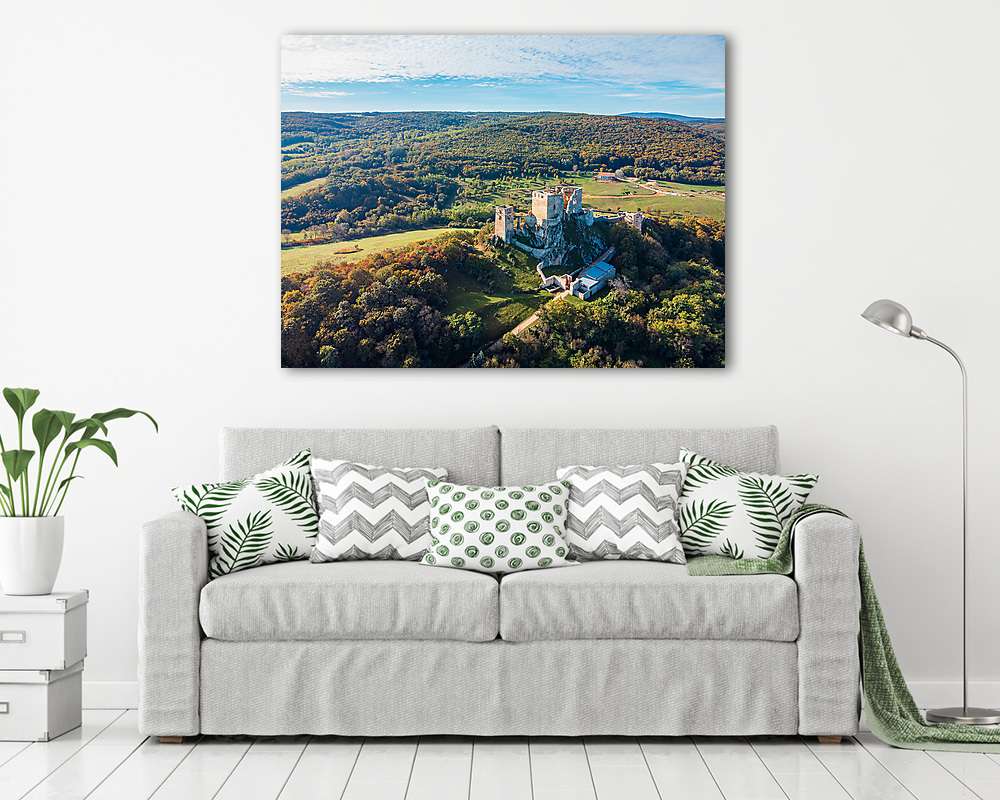 Cseszneki vár őszi keretben (vászonkép) - vászonkép, falikép otthonra és irodába