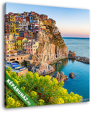 Naplemente Manarolában, Cinque Terre, Olaszország - vászonkép 3D látványterv