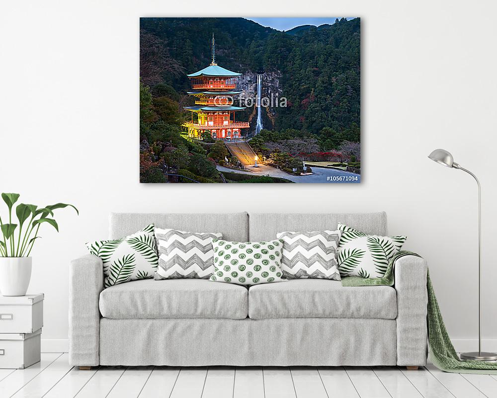 Seigantoji Pagode a Kumano-ban, Wakayama-ban Japánban, a Nachi T (poszter) - vászonkép, falikép otthonra és irodába