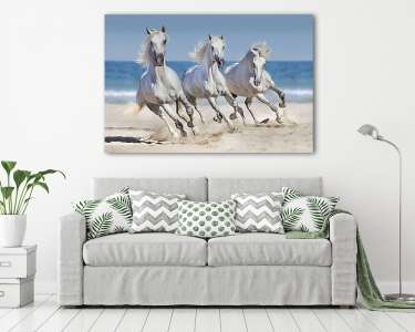 A lovak a part mentén futnak (vászonkép) - vászonkép, falikép otthonra és irodába