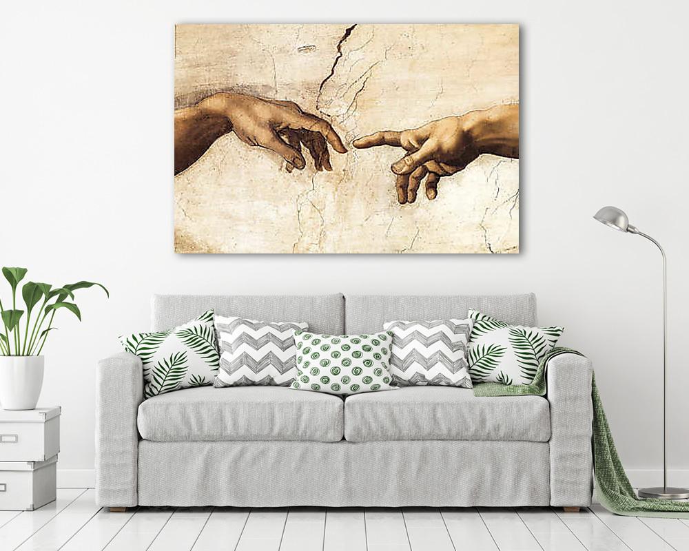 Ádám teremtése (1508-1512) - részlet - vászonkép, falikép vásárlás Ádám teremtése (1508-1512) - részlet (fotótapéta) - vászonkép, falikép otthonra és irodába