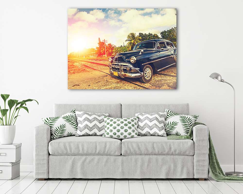 klasszikus autó Havanna, Kuba, szűrt hatása - vászonkép, falikép vásárlás klasszikus autó Havanna, Kuba, szűrt hatása (vászonkép) - vászonkép, falikép otthonra és irodába
