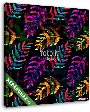 Summer tropical pattern, background with palm leaves. - vászonkép 3D látványterv