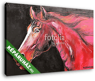 Ló vágtat festmény - vászonkép 3D látványterv