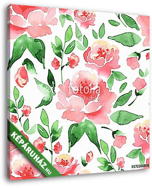 Floral seamless pattern 1. Watercolor background with flowers an - vászonkép 3D látványterv