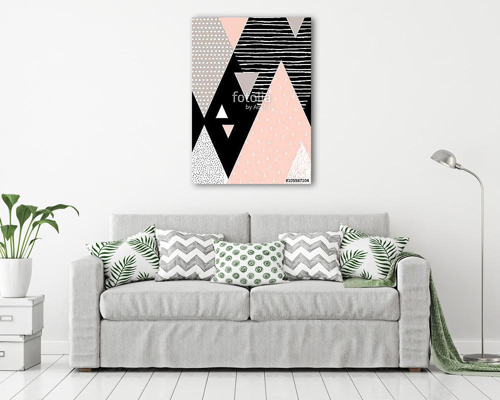 Modern formák vonalak, jelek, pöttyök, háromszög - vászonkép, falikép vásárlás Modern formák vonalak, jelek, pöttyök, háromszög (keretezett kép) - vászonkép, falikép otthonra és irodába