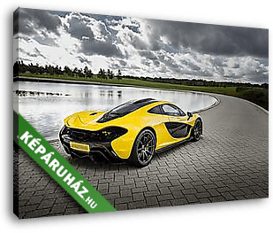 McLaren P1 Yellow Back - vászonkép 3D látványterv