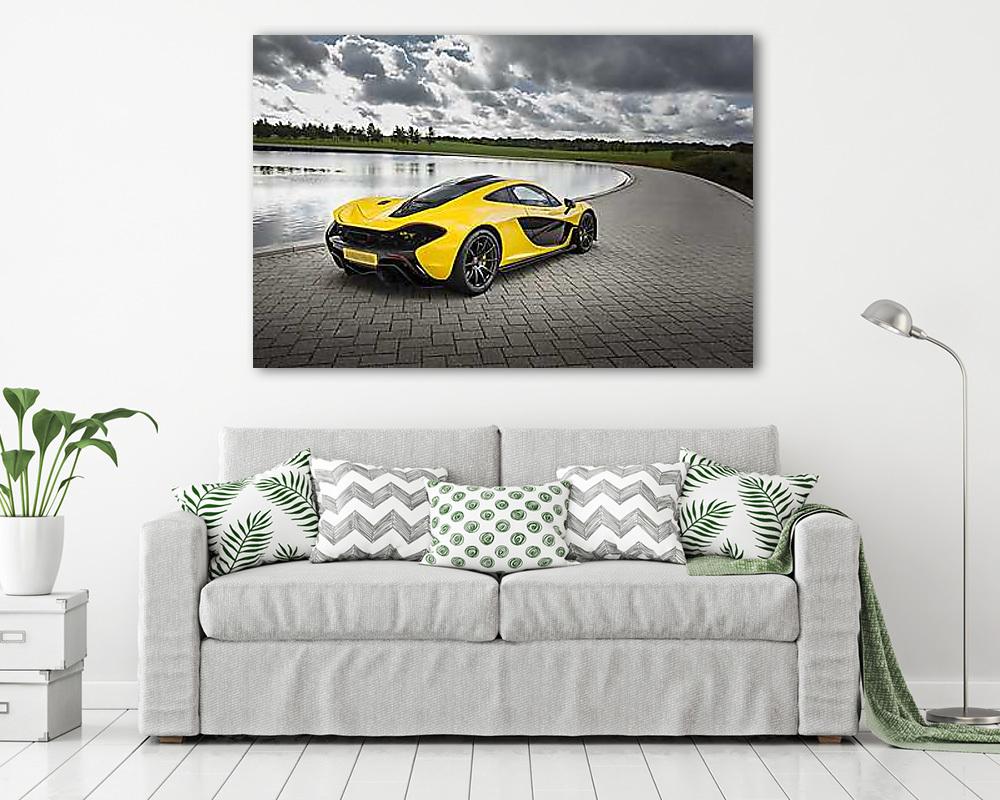 McLaren P1 Yellow Back (fotótapéta) - vászonkép, falikép otthonra és irodába