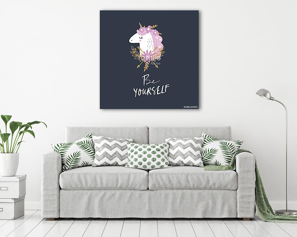 Add önmagad! Unikornis (többrészes kép) - vászonkép, falikép otthonra és irodába