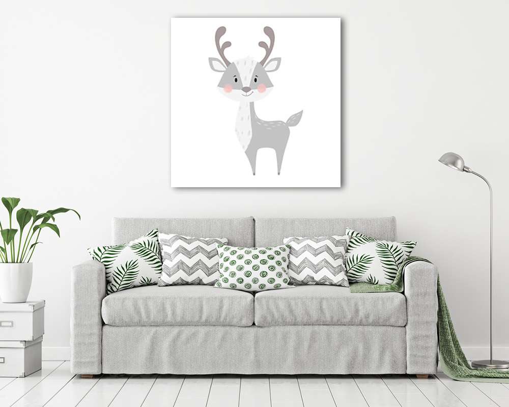 Állatgyerekek - Szarvas (keretezett kép) - vászonkép, falikép otthonra és irodába