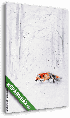 Vörös róka a havas erdőben - vászonkép 3D látványterv
