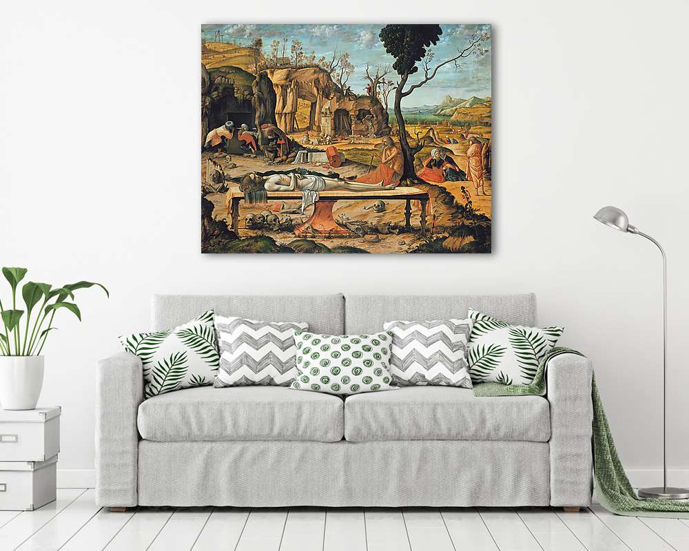 Krisztus sírjának készítése (keretezett kép) - vászonkép, falikép otthonra és irodába