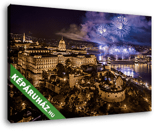 Tüzijáték Budapesten a Budai-várral (8) - vászonkép 3D látványterv