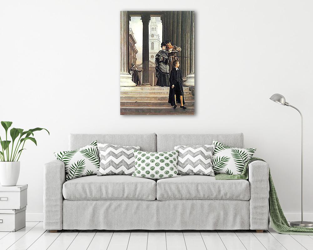 Látogatók Londonban (keretezett kép) - vászonkép, falikép otthonra és irodába