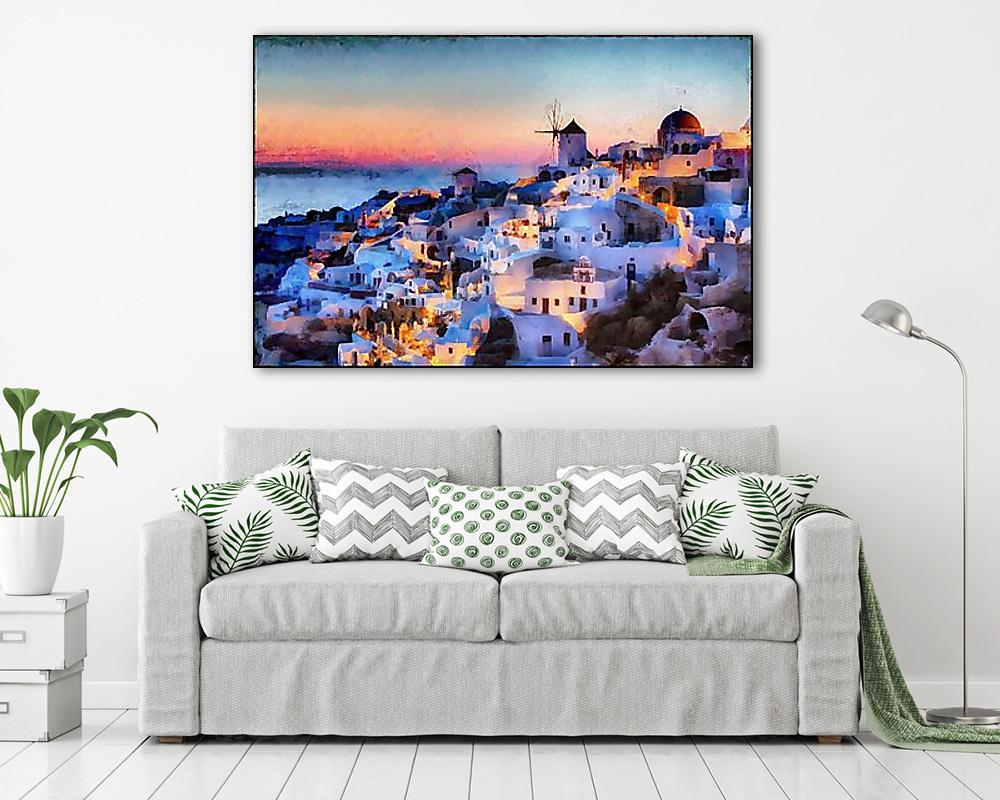 Santorini naplemente - vászonkép, falikép vásárlás Santorini naplemente (vászonkép) - vászonkép, falikép otthonra és irodába