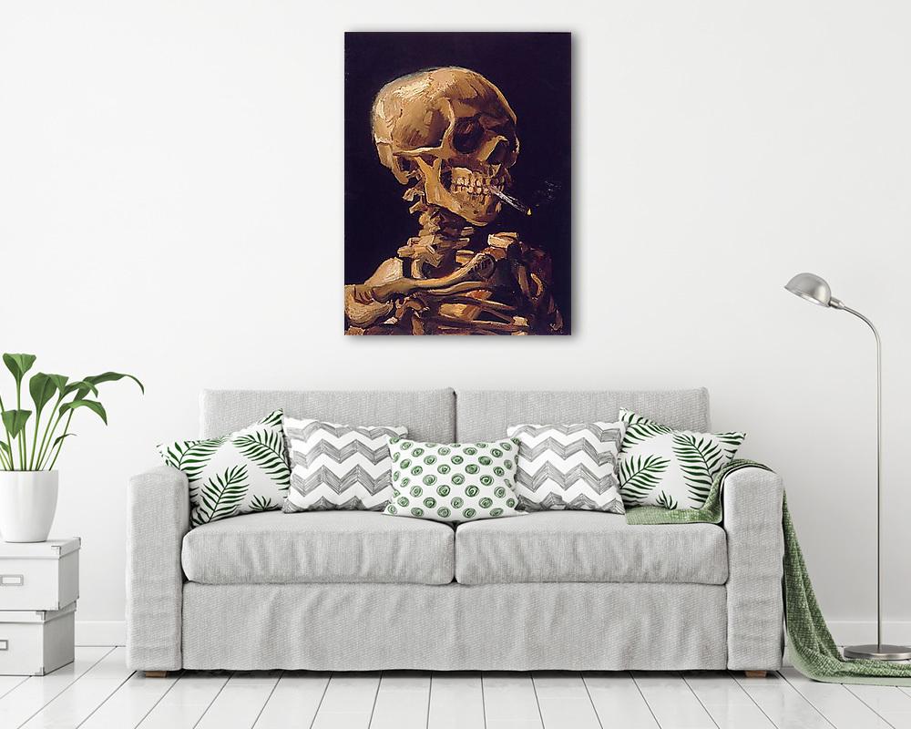 Csontváz égő cigarettával (vászonkép) - vászonkép, falikép otthonra és irodába