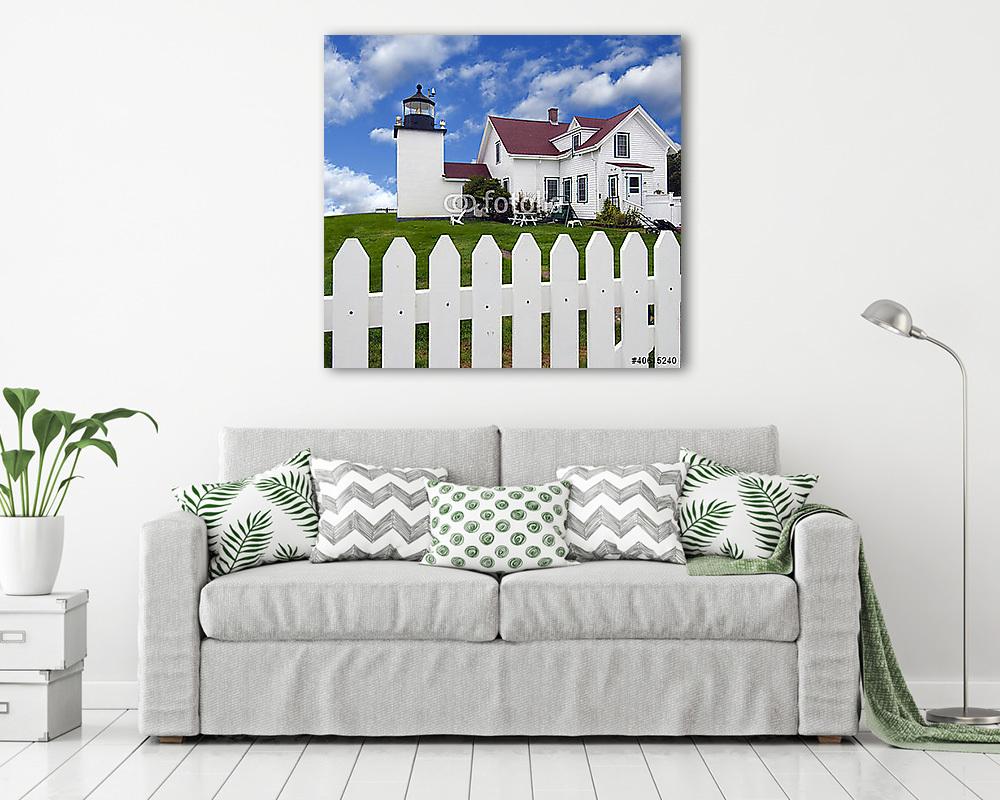 Fort Point-i világítótorony a Penobscot folyón, Maine (vászonkép) - vászonkép, falikép otthonra és irodába