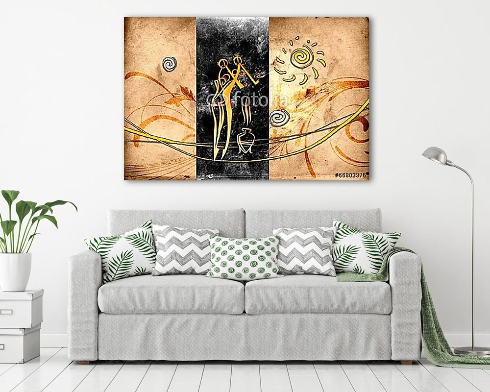 afro motívum etnikai retro vintage (fotótapéta) - vászonkép, falikép otthonra és irodába