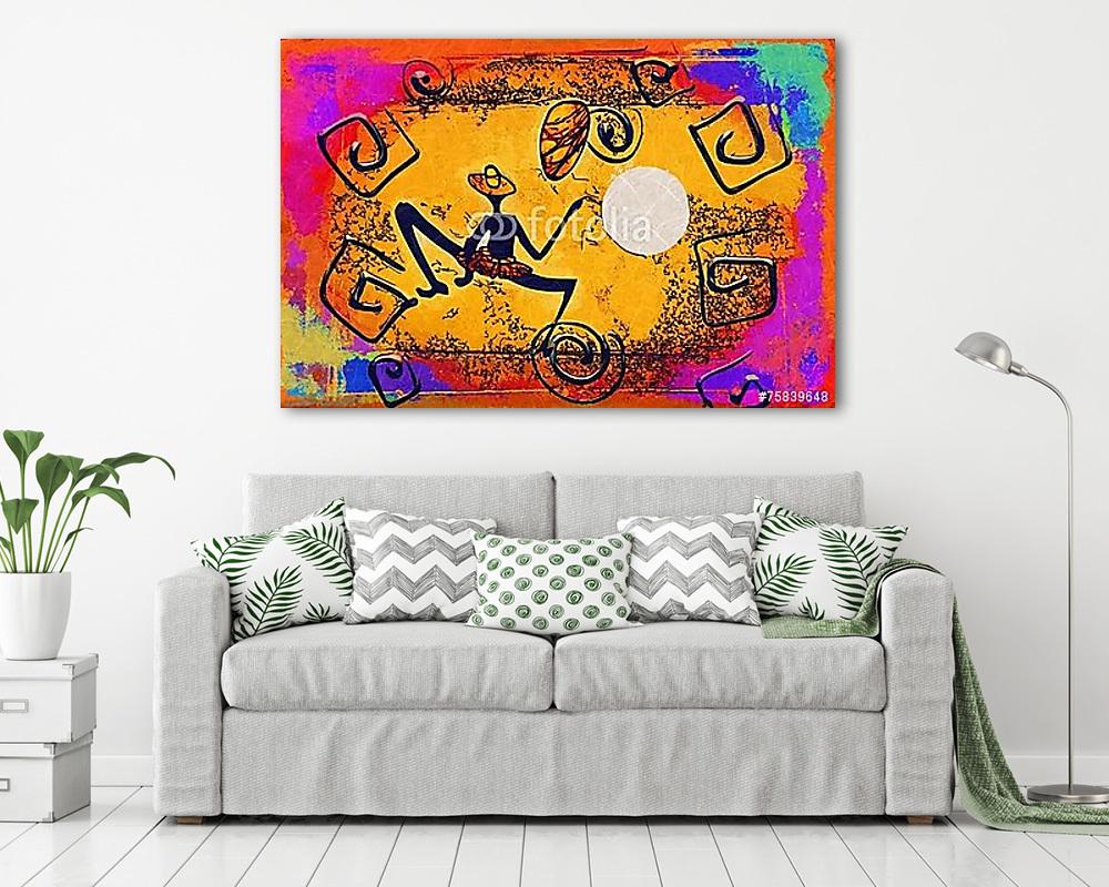 Afrika retro vintage stílusban (vászonkép) - vászonkép, falikép otthonra és irodába