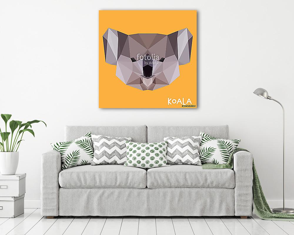 Poligonális koala háttér (poszter) - vászonkép, falikép otthonra és irodába