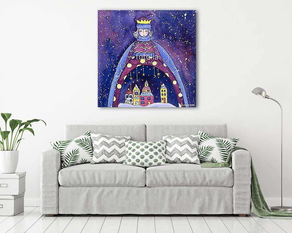 A védett város (keretezett kép) - vászonkép, falikép otthonra és irodába