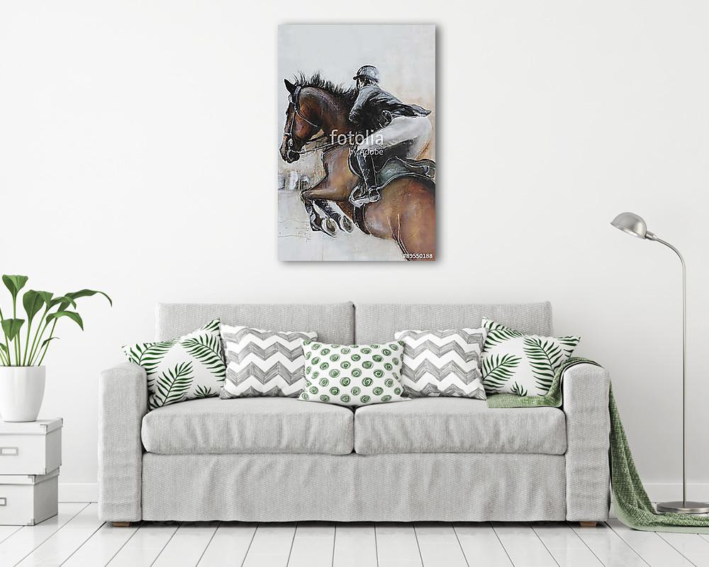 Ló és zsoké (többrészes kép) - vászonkép, falikép otthonra és irodába