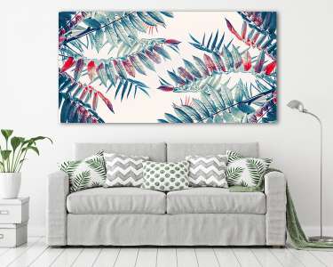 Trópusi pálmalevelek (akvarell) (vászonkép) - vászonkép, falikép otthonra és irodába