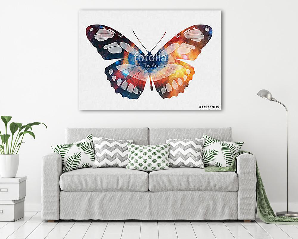 Watercolor Space Butterfly Art, Space Texture, Print Ready, Post (vászonkép) - vászonkép, falikép otthonra és irodába