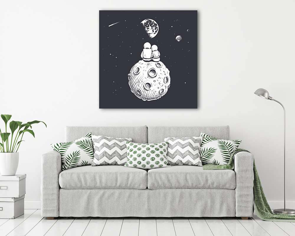 Űrhajósok nézik a Földet a Holdról - vászonkép, falikép vásárlás Űrhajósok nézik a Földet a Holdról (vászonkép) - vászonkép, falikép otthonra és irodába