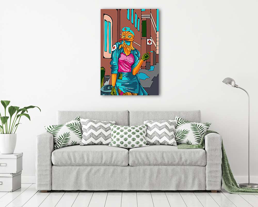 Szabóné P. Klára ebédszünetben, a cigiről való leszokása után 2 nappal  - vászonkép, falikép vásárlás Szabóné P. Klára ebédszünetben, a cigiről való leszokása után 2 nappal  (többrészes kép) - vászonkép, falikép otthonra és irodába