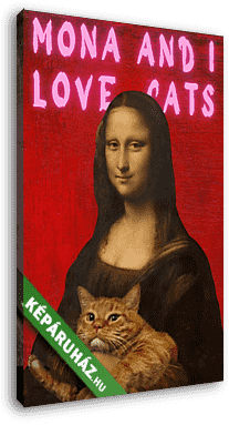 Mona and I love cats (Barokk & Graffiti) - vászonkép 3D látványterv