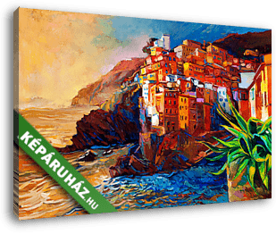 A Cinque Terre tengerpartja - vászonkép 3D látványterv