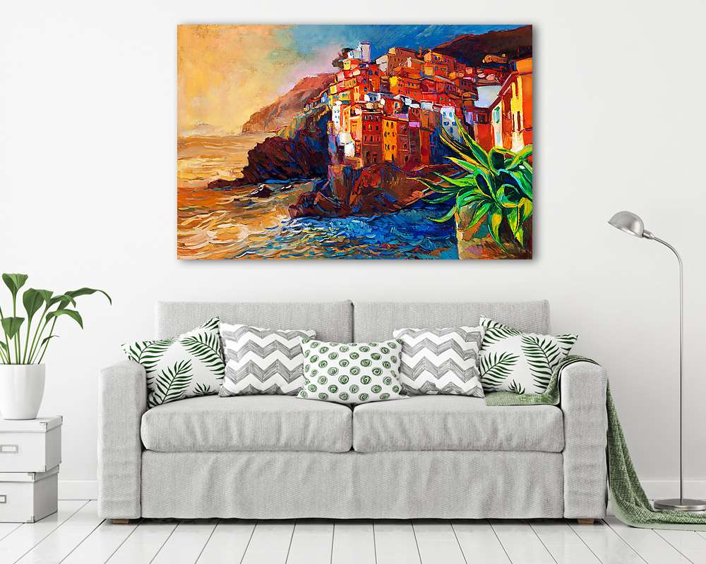 A Cinque Terre tengerpartja - vászonkép, falikép vásárlás A Cinque Terre tengerpartja (vászonkép) - vászonkép, falikép otthonra és irodába