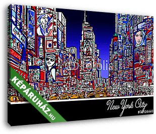 Times Square New Yorkban éjjel - vászonkép 3D látványterv